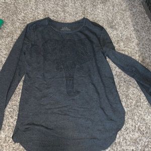 Dark grey long sleeve shirt with aztec elephant. Size: L